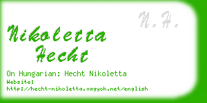 nikoletta hecht business card